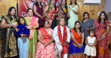 गीत संगीत की धुन पर डांडिया नृत्य